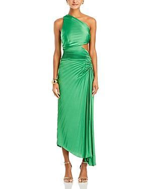 Dahlia Pleated One-Shoulder Maxi Dress Product Image