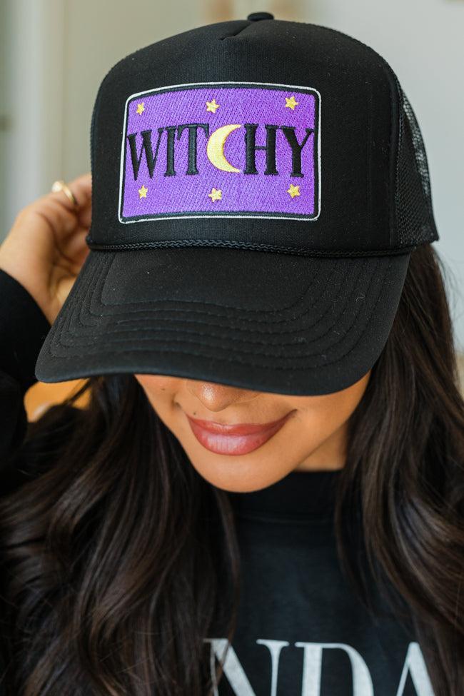 Witchy Patch Black Trucker Hat FINAL SALE Product Image