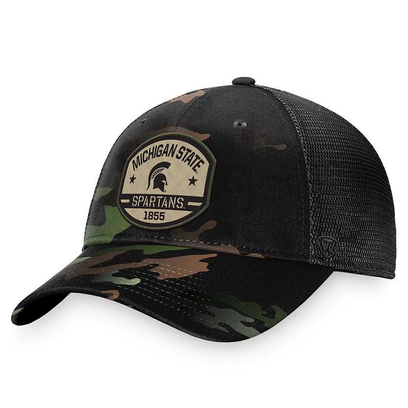 Mens Top of the World Black Michigan State Spartans Oht Delegate Trucker Adjustable Hat Product Image