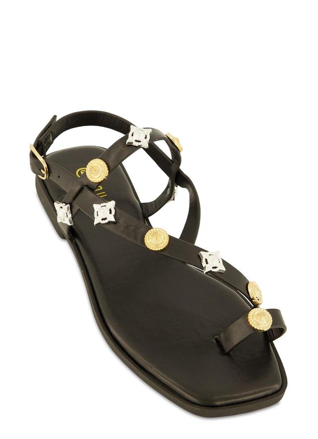 Womens Studded Toe Loop Ankle Strap Sandals Product Image