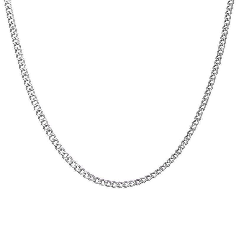 Giorgio di Vicenza Sterling Silver Italian Curb Chain Necklace, Womens White Product Image