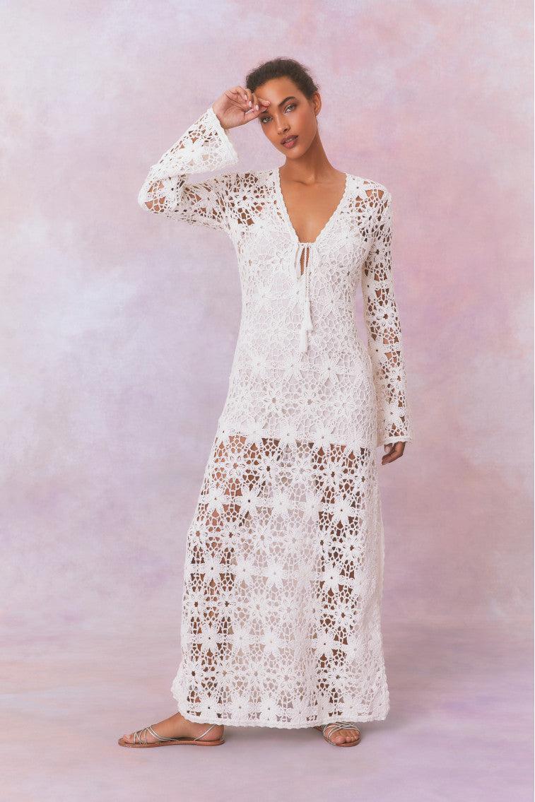 Lorne Cotton Crochet Maxi Dress Product Image