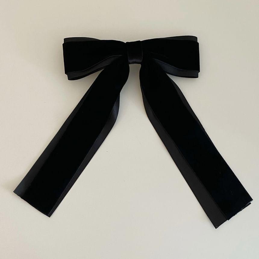 Ribbon Bow Velvet Hair Clip Product Image