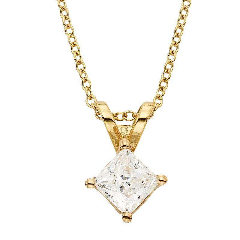 The Regal Collection 1/2 Carat T.W. IGL Certified Diamond 18k Gold Solitaire Pendant Necklace, Womens White Product Image