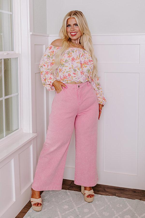 The Dex High Waist Straight Leg Jean In Pink Curves Product Image