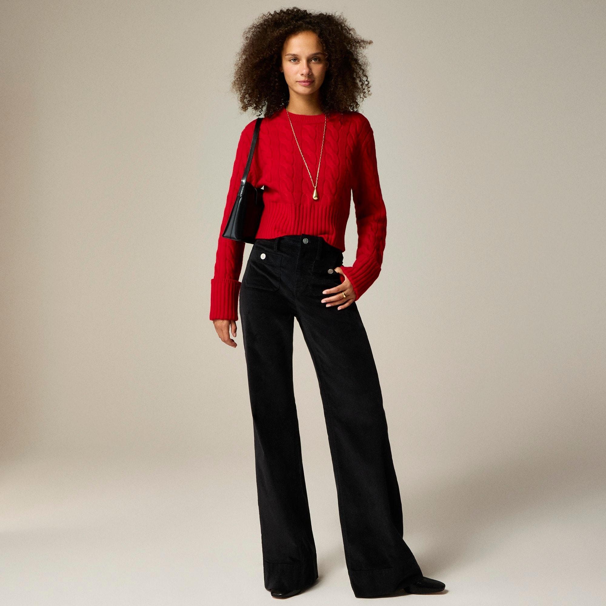 Wide-leg velvet sailor trouser Product Image