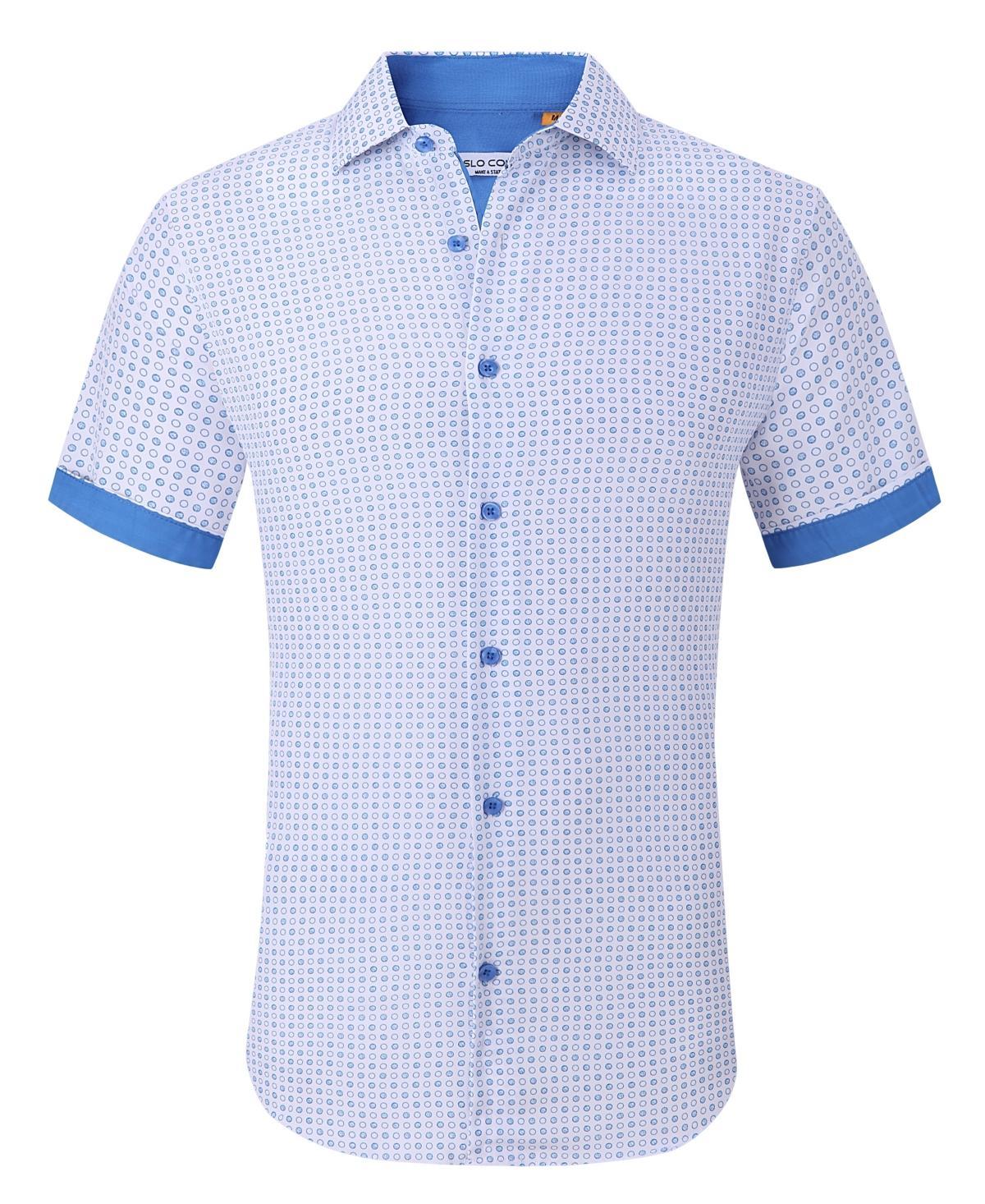 Suslo Couture Mens Slim-Fit Geo-Print Performance Shirt Product Image