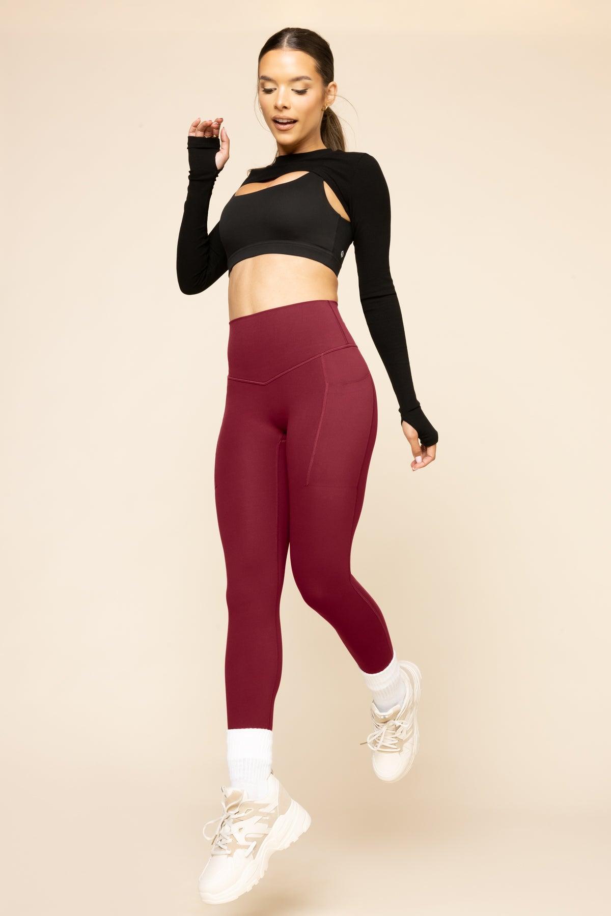 Supersculpt™ Leggings with Pockets - Crimson Product Image