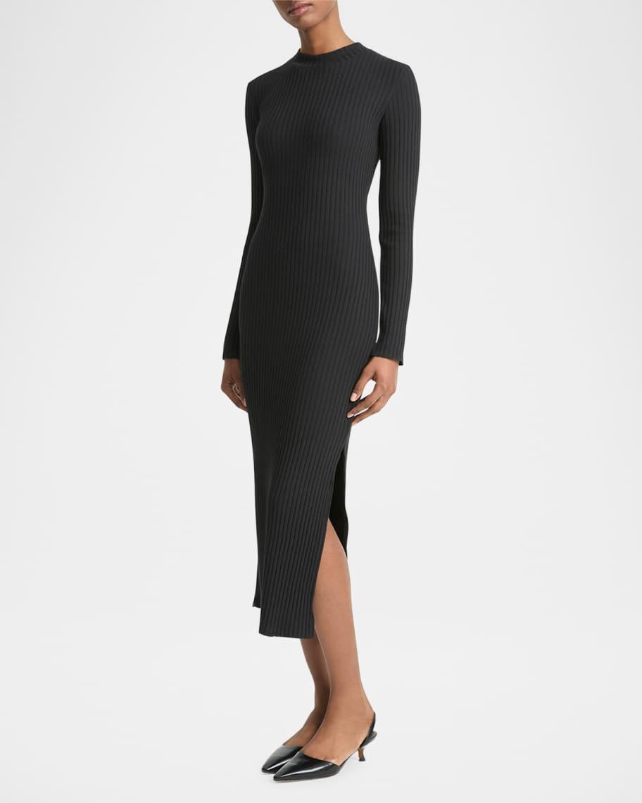 Ribbed Long-Sleeve Midi Dress product image