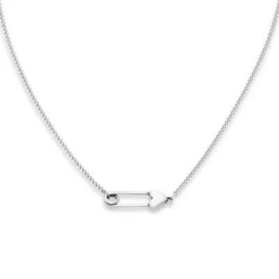 Safety Pin Heart Necklace Product Image