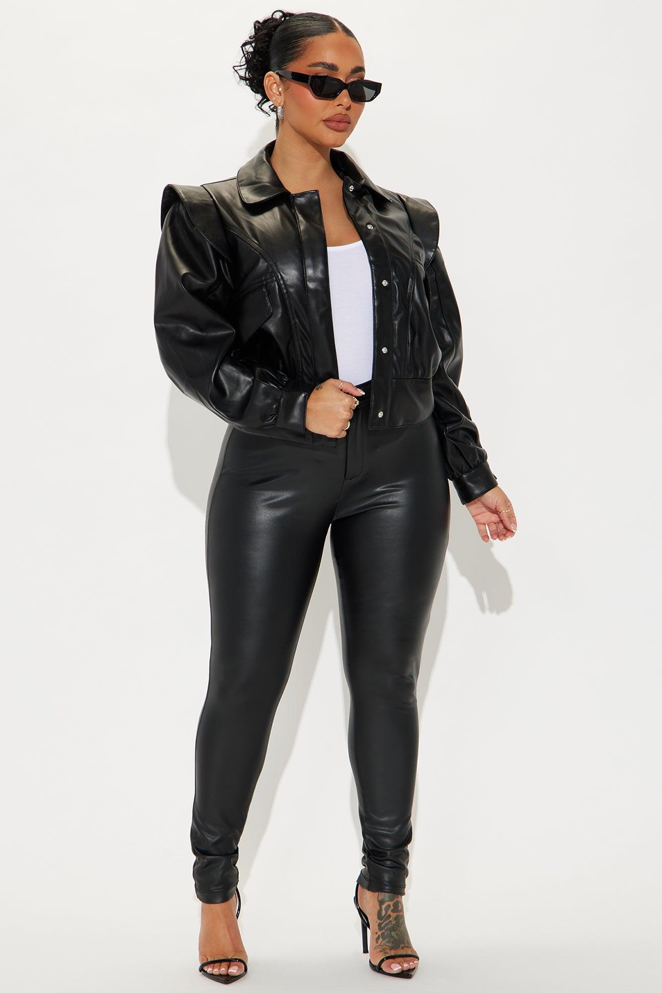 Sky Dweller Faux Leather Jacket - Black Product Image