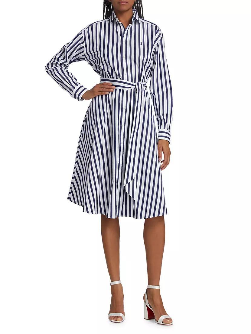 Ela Belted Stripe Cotton Shirtdress Product Image