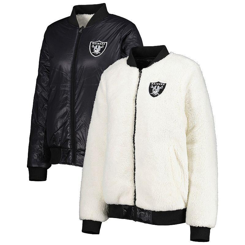 Womens G-III 4Her by Carl Banks Oatmeal/Black Las Vegas Raiders Switchback Reversible Full-Zip Jacket Product Image