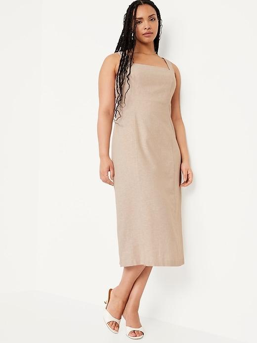 Sleeveless Square-Neck Midi Dress Product Image