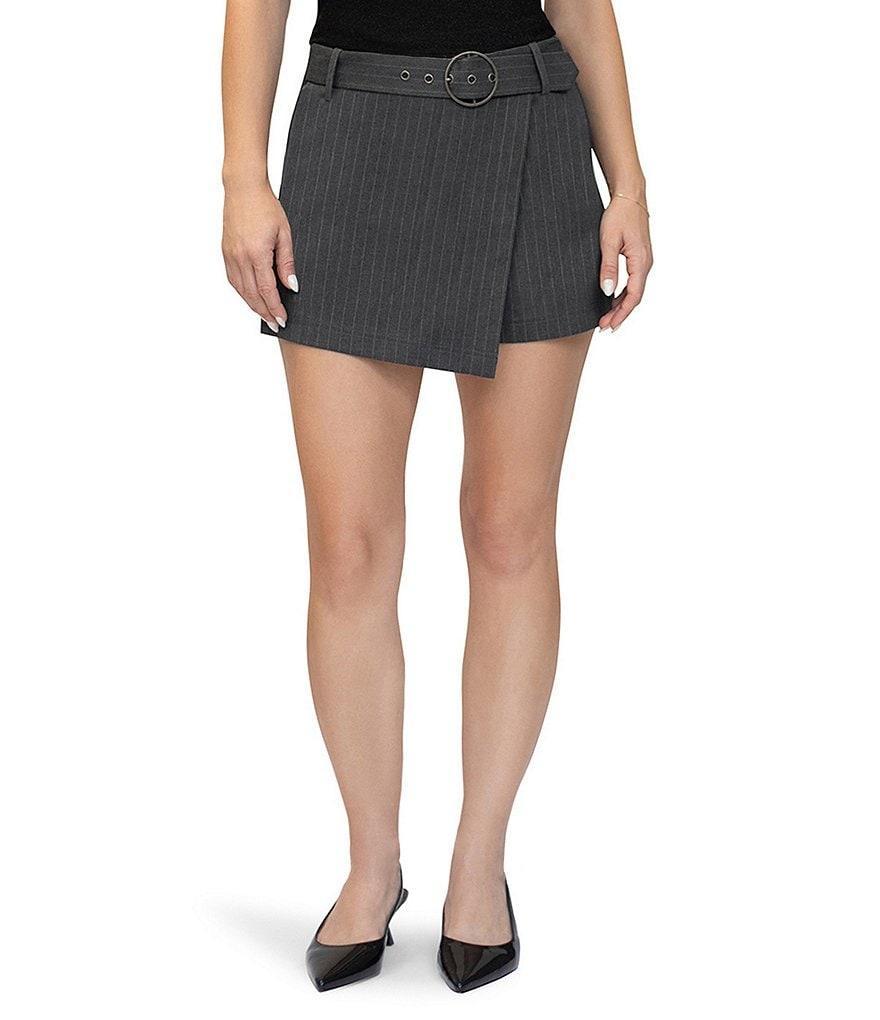 Stevie by Steve Madden O-Ring Wrap Pinstripe Printed Skort product image