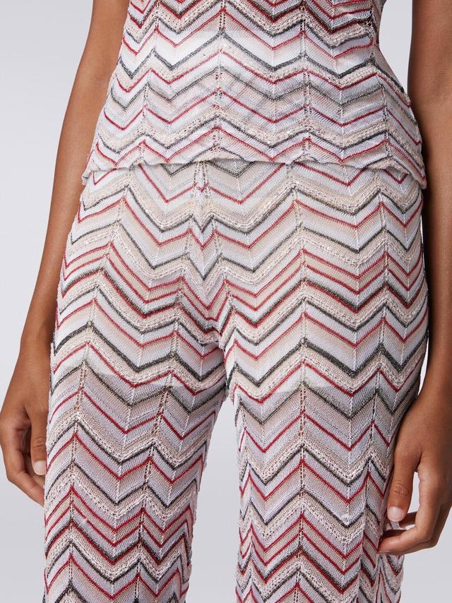 Trousers in zigzag knit with lurex and sequins Multicoloured | Missoni Product Image