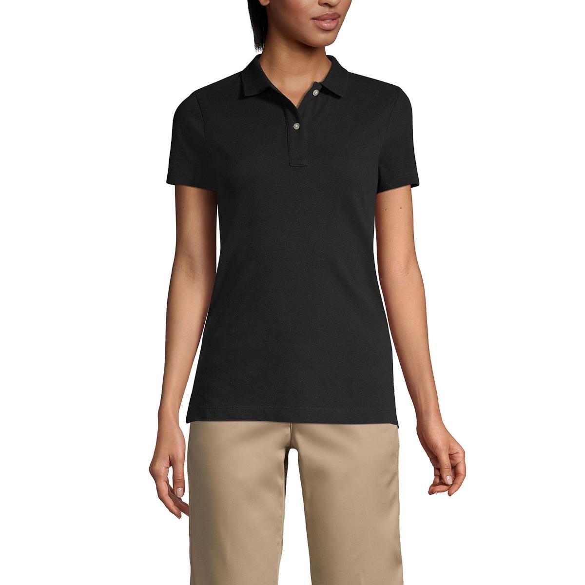 Lands End Womens School Uniform Short Sleeve Feminine Fit Mesh Polo Shirt Product Image