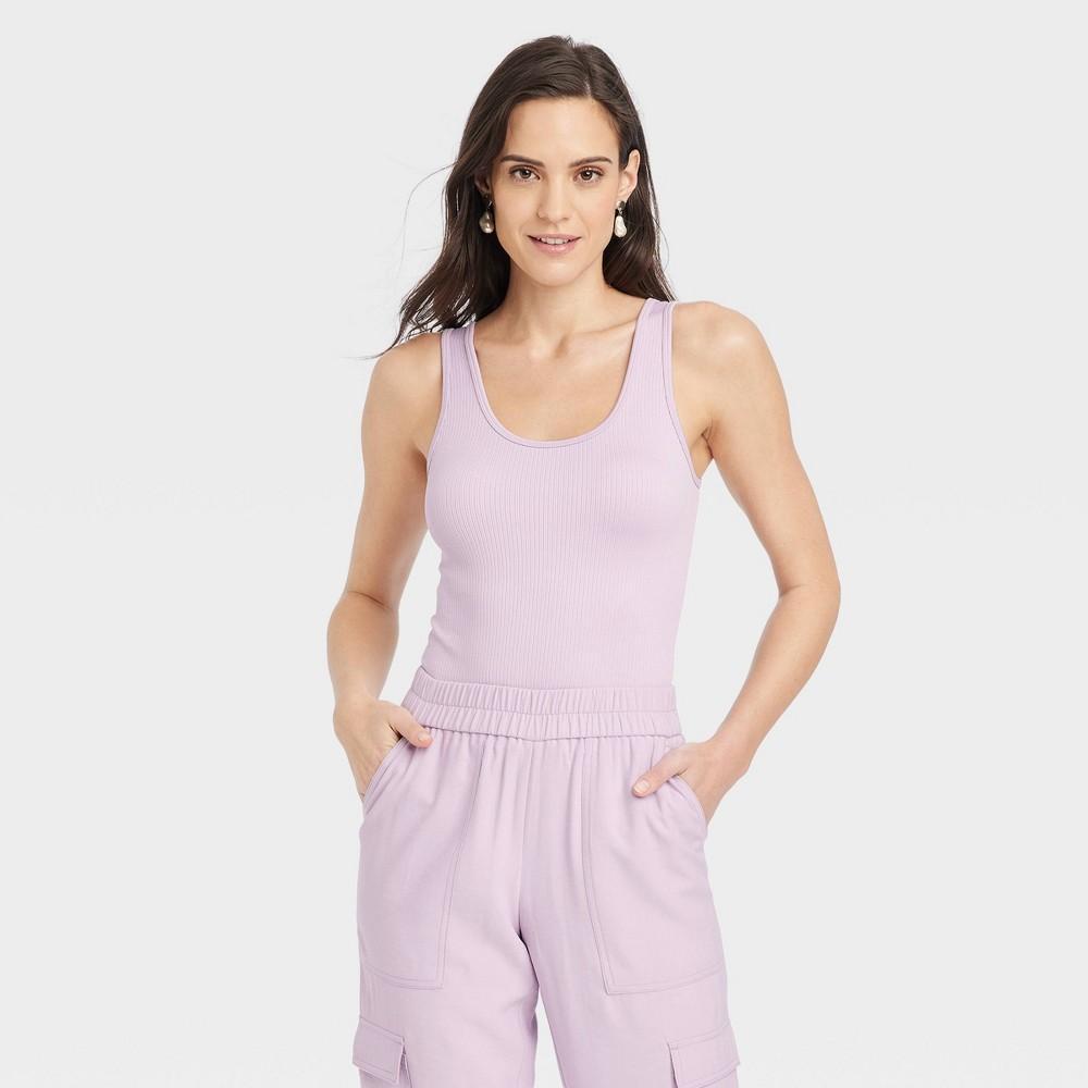 Womens Seamless Slim Fit Tank Top - A New Day Violet M Product Image