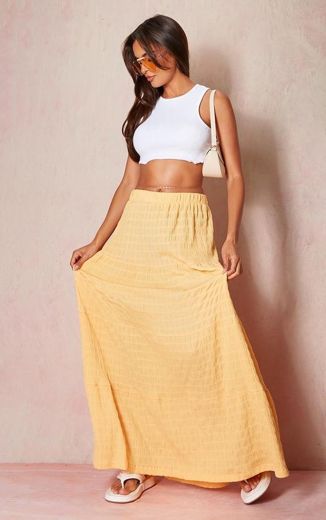 Peach Bubble Textured Maxi Skirt Product Image