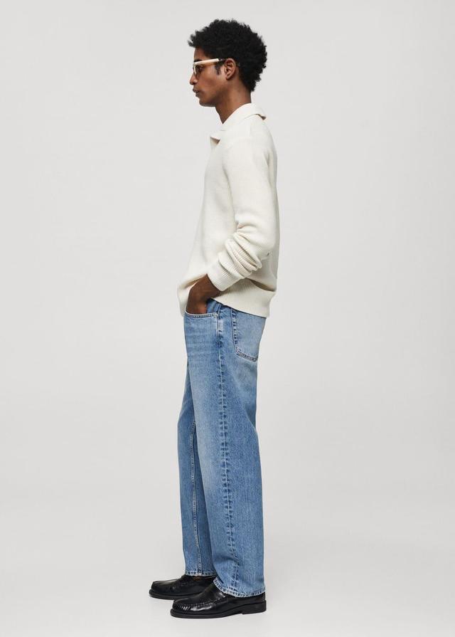 Mango Mens Regular Fit Medium Wash Jeans Product Image