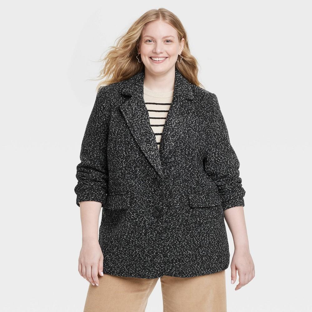 Womens Oversized Blazer - Universal Thread Black 1X Product Image