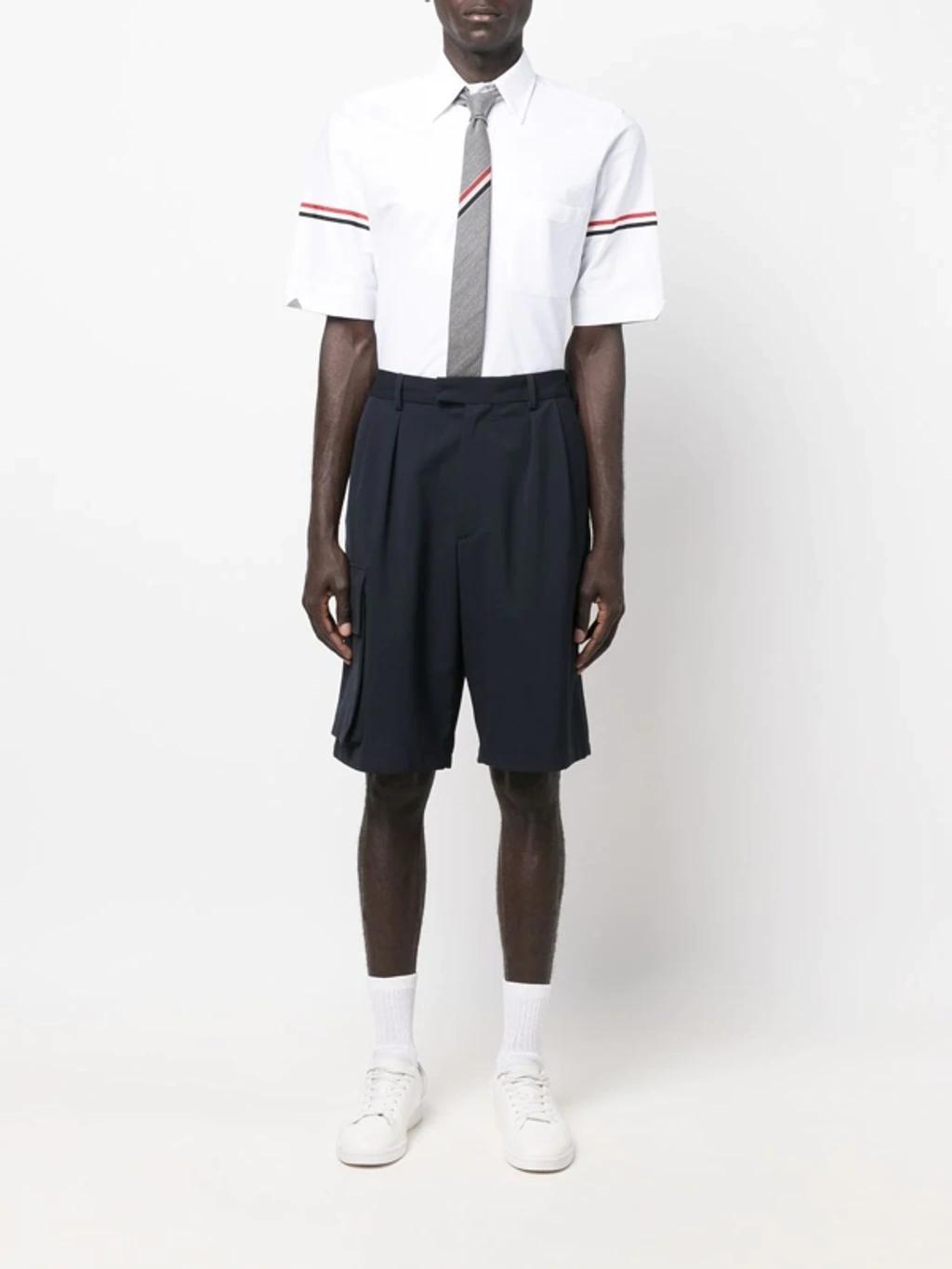 THOM BROWNE Rwb Stripe Polo Shirt In White Product Image