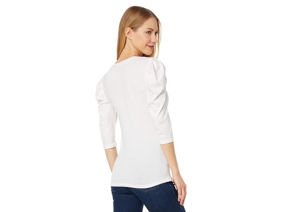 bobi Los Angeles 3/4 Puff Sleeve Top (Blushing) Women's Clothing Product Image