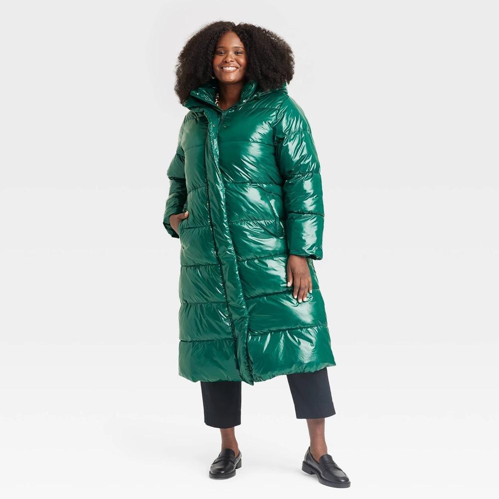 Womens Hooded Duvet Puffer Jacket - A New Day 3X Product Image