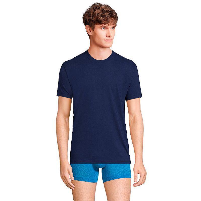 Big & Tall Lands End Crewneck 3-Pack Undershirt Tees, Mens Product Image