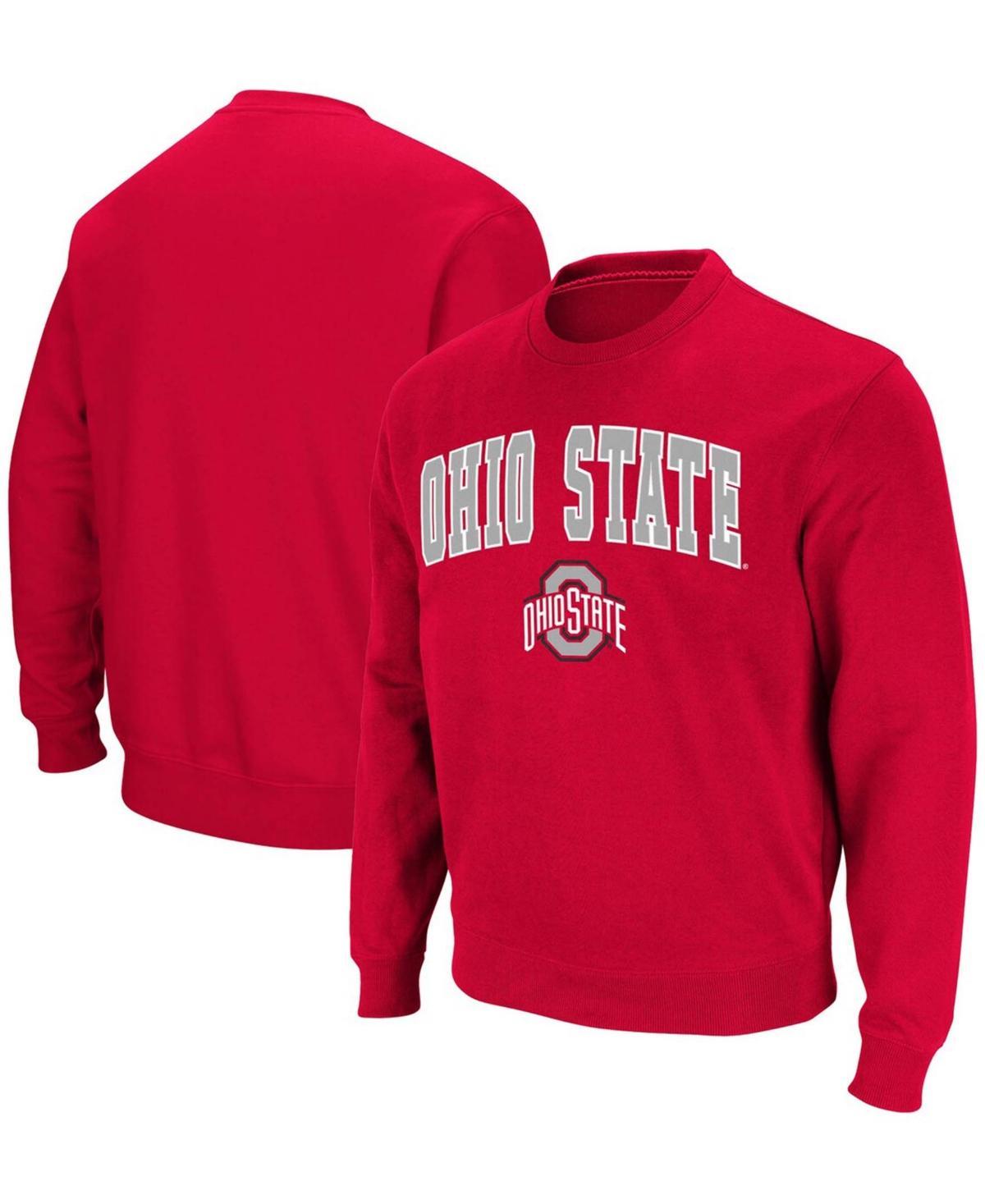 Mens Colosseum Scarlet Ohio State Buckeyes Team Arch & Logo Tackle Twill Pullover Sweatshirt Red Product Image