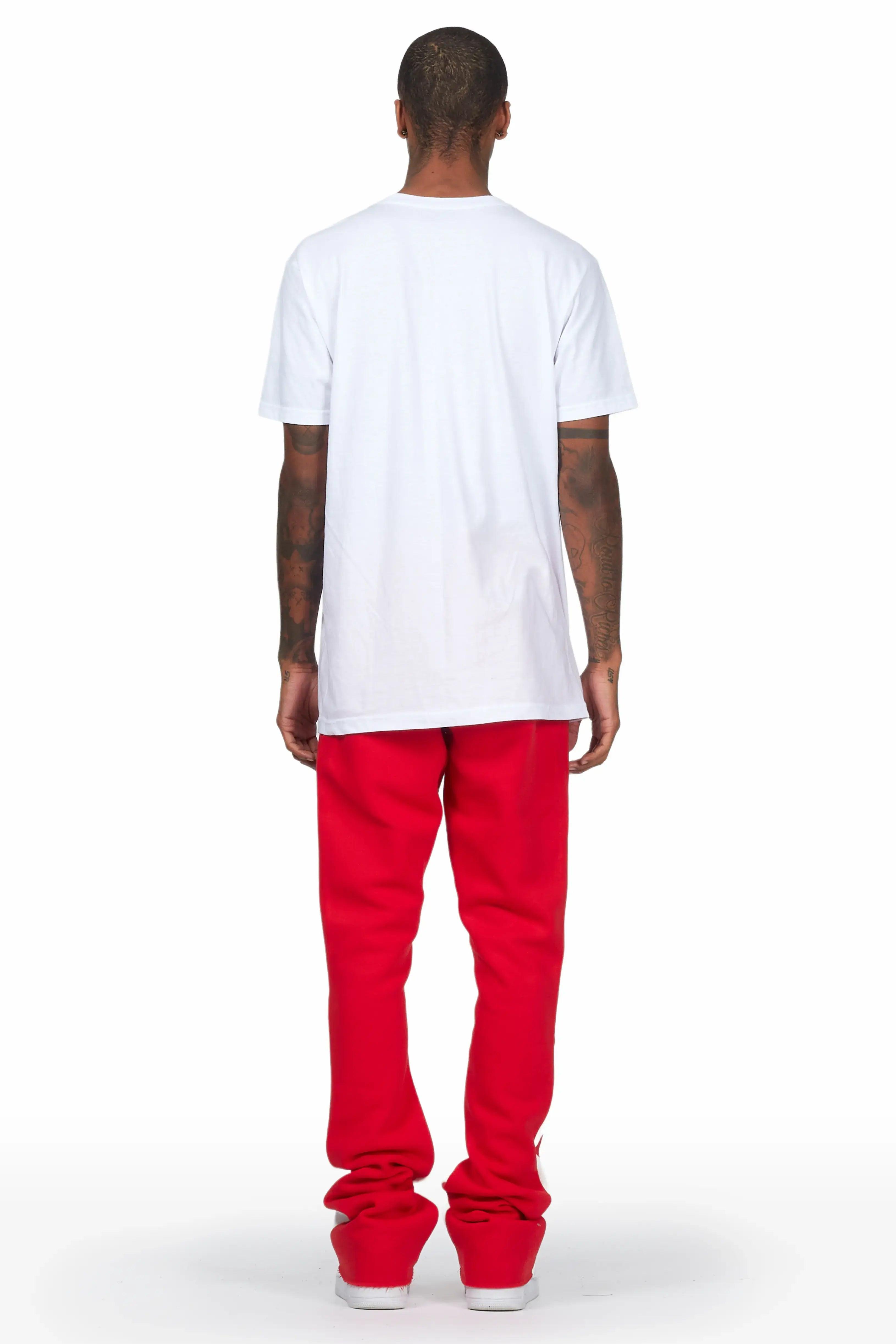 Waller White/Red T-Shirt Stacked Flare Track Set Male Product Image