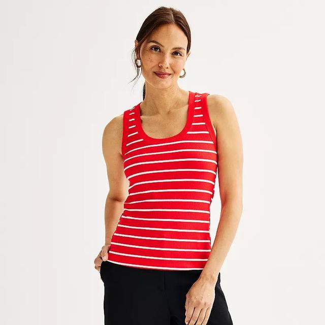 Womens Nine West Fitted Rib Tank Top Product Image