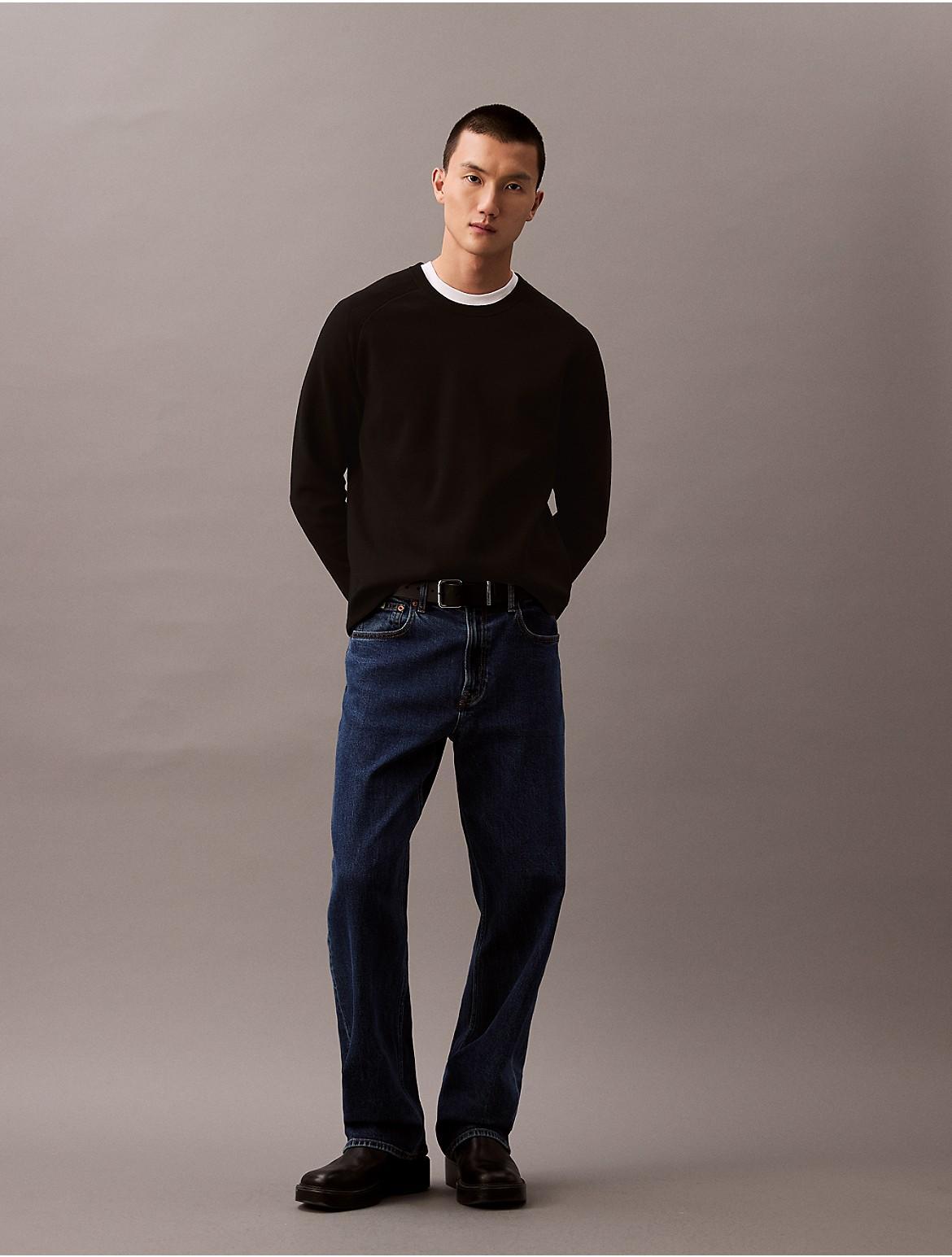 Calvin Klein Mens Tech Knit Crewneck Sweater - Black - XS Product Image