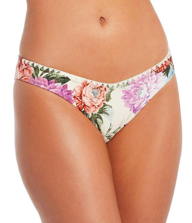 Chelsea & Violet Cabbage Rose Shiny Jersey Knit Whipstitch High Leg Swim Bottom Product Image