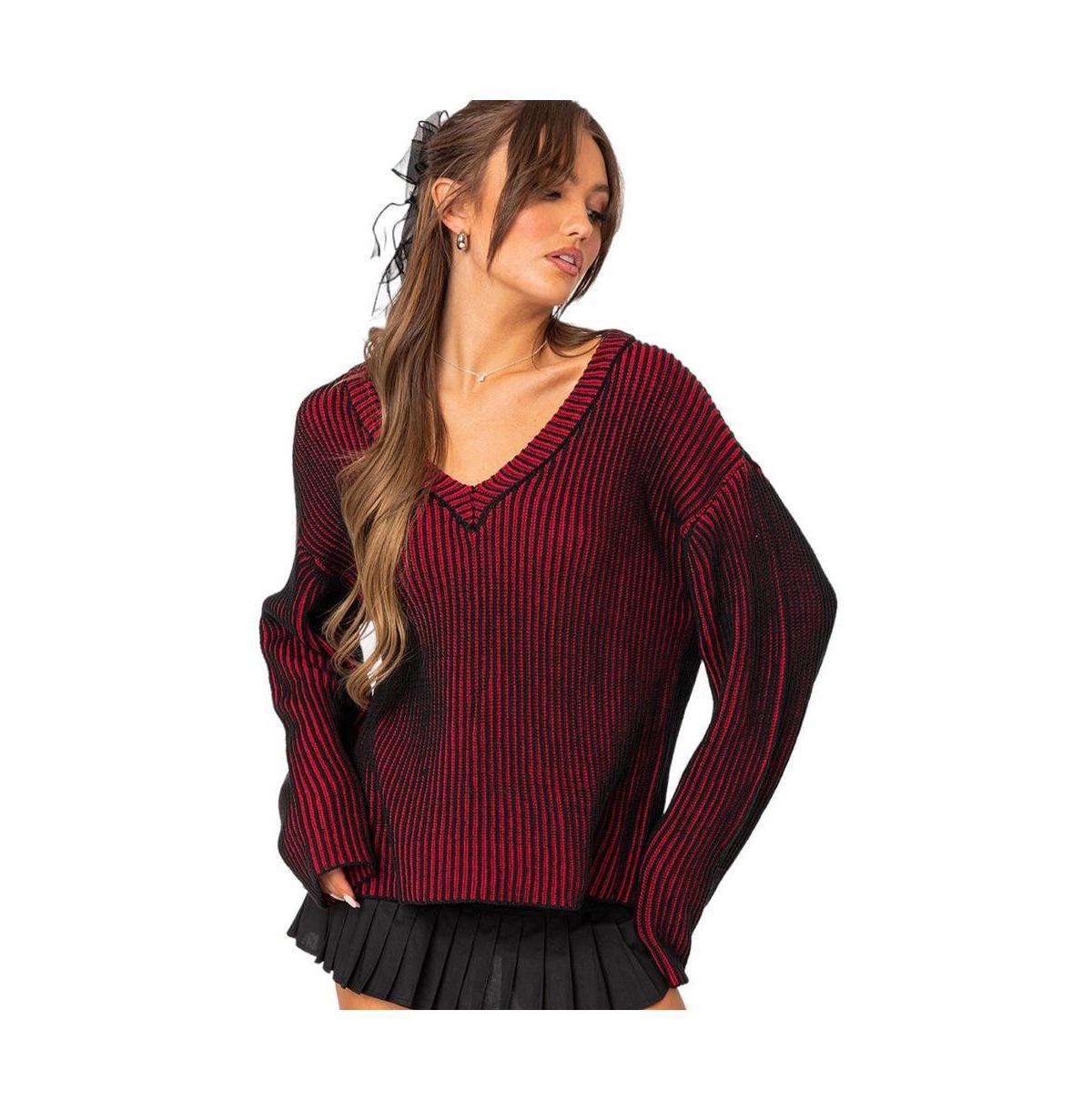 Womens Contrast texture oversized sweater Product Image