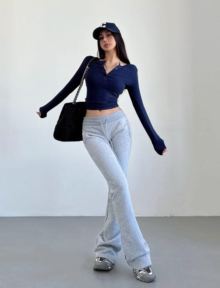 High Waist Flared Sweatpants (Various Designs) Product Image