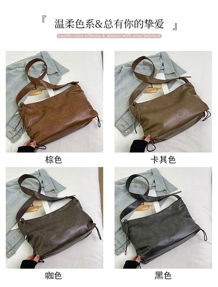 Washed Faux Leather Crossbody Bag Product Image