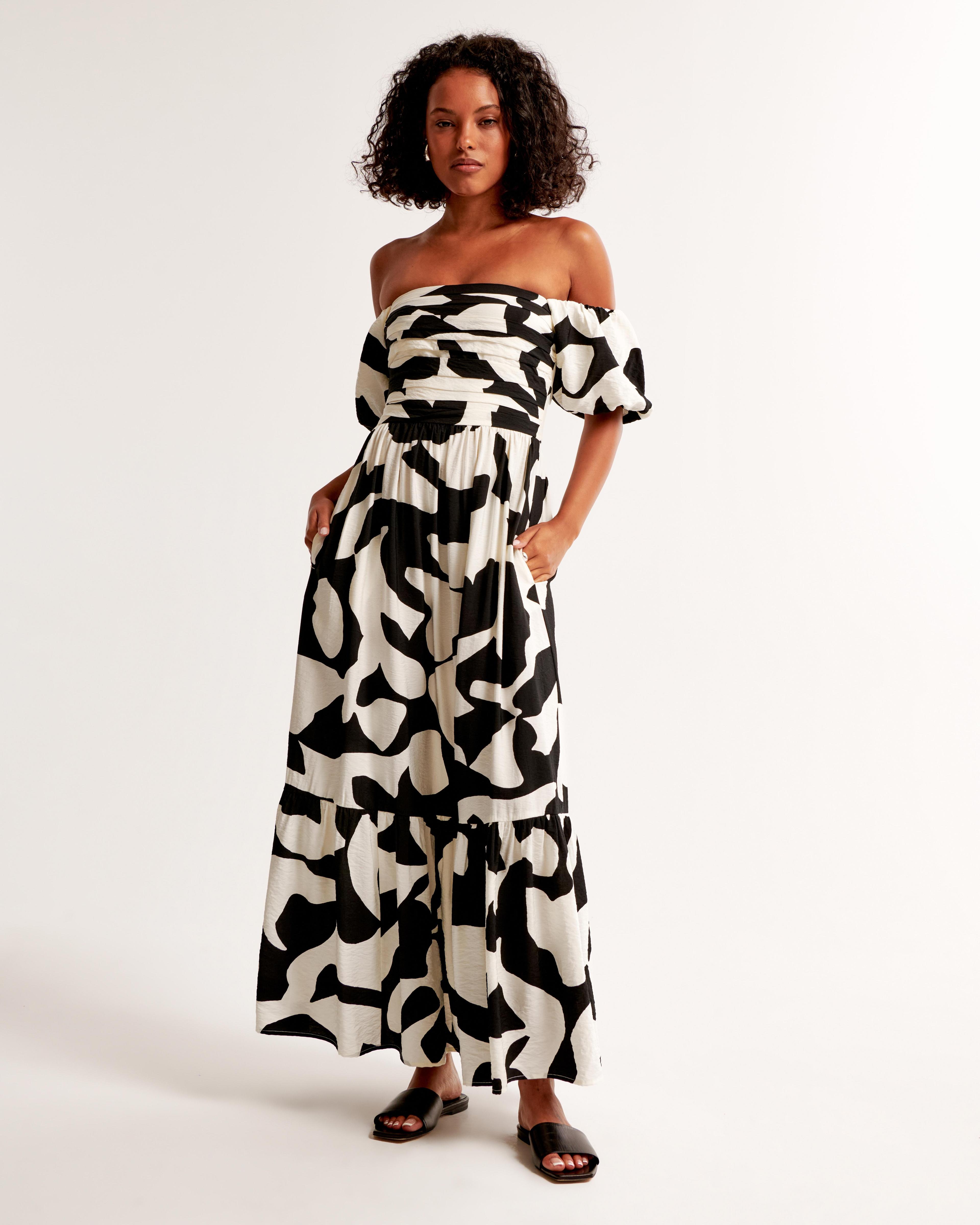 The A&F Emerson Off-The-Shoulder Maxi Dress Product Image