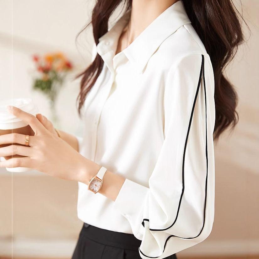 Long-Sleeve Striped Shirt Product Image