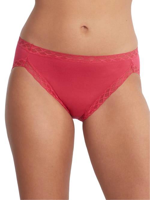 Natori Bliss Lace-Trim Cotton French-Cut Brief Underwear 152058 Product Image