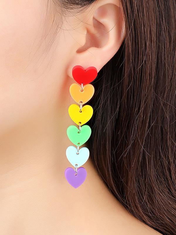 Heart Shape Drop Earrings Product Image