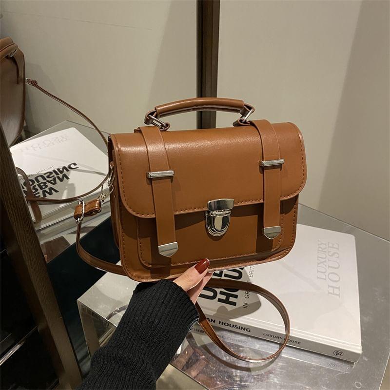 Faux Leather Crossbody Satchel product image