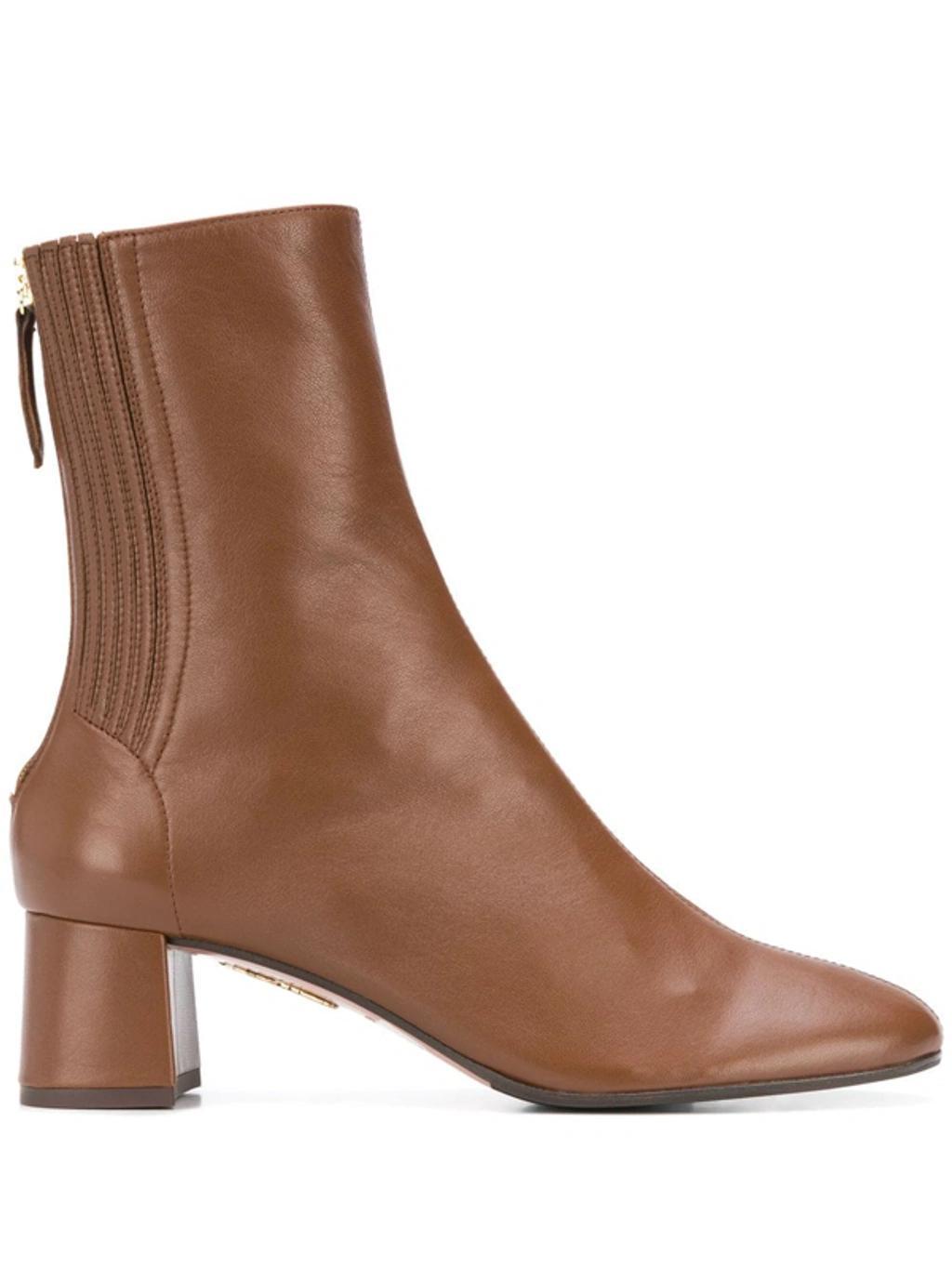 AQUAZZURA Ankle Boots Saint Honore 50 Nappa Leather In Cinnamon Product Image