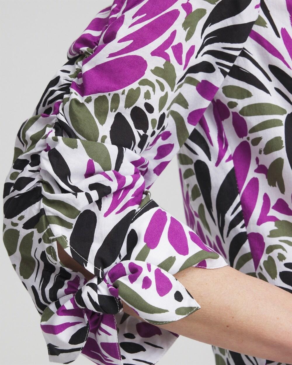 Ruched Sleeve Floral Blouse Product Image