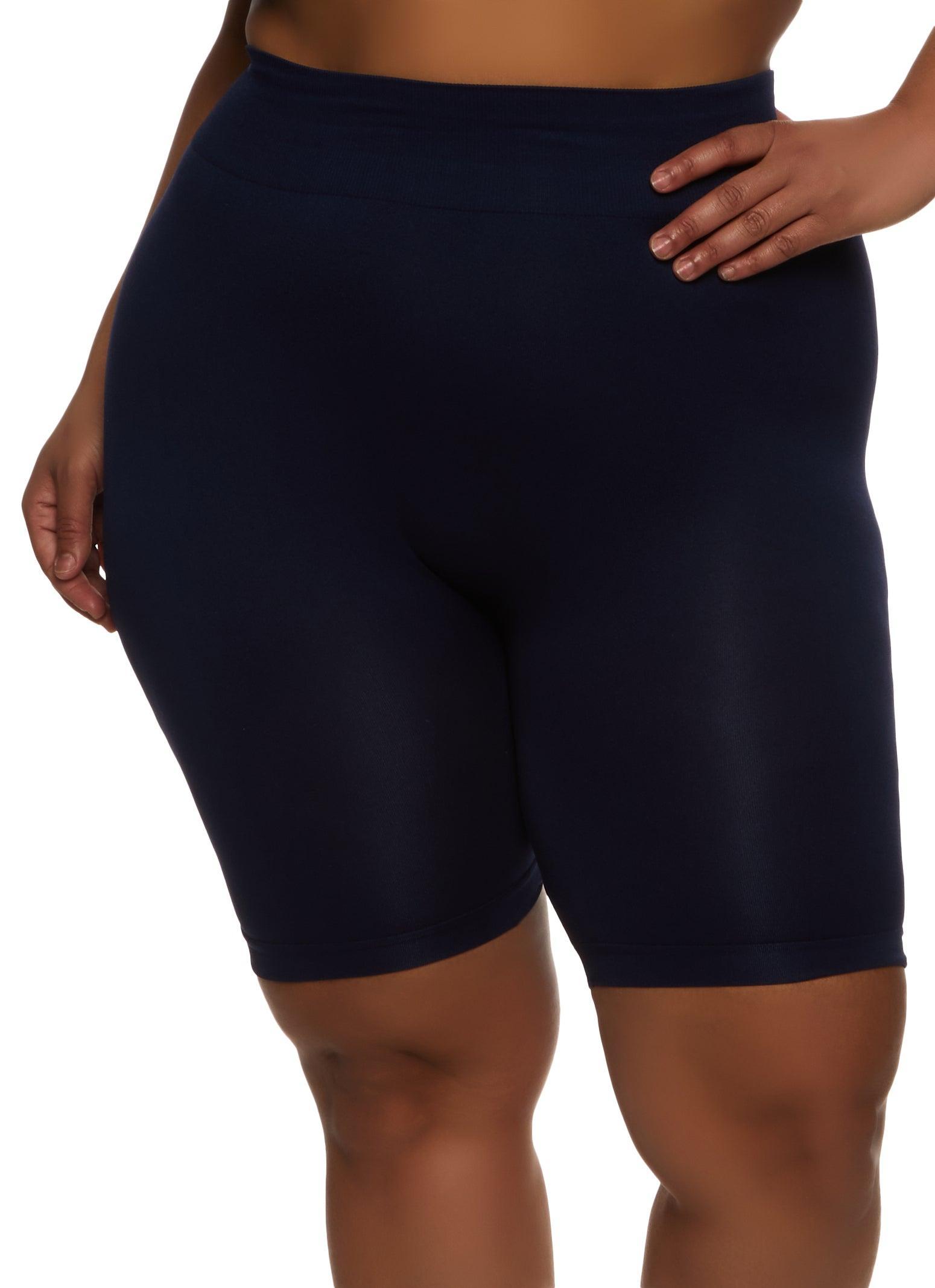 Womens Plus Size High Waist Seamless Bike Shorts Product Image