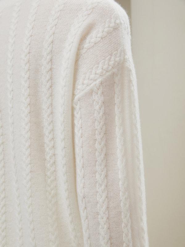 Semi-Sheer Cable-knit Cashmere Sweater Product Image