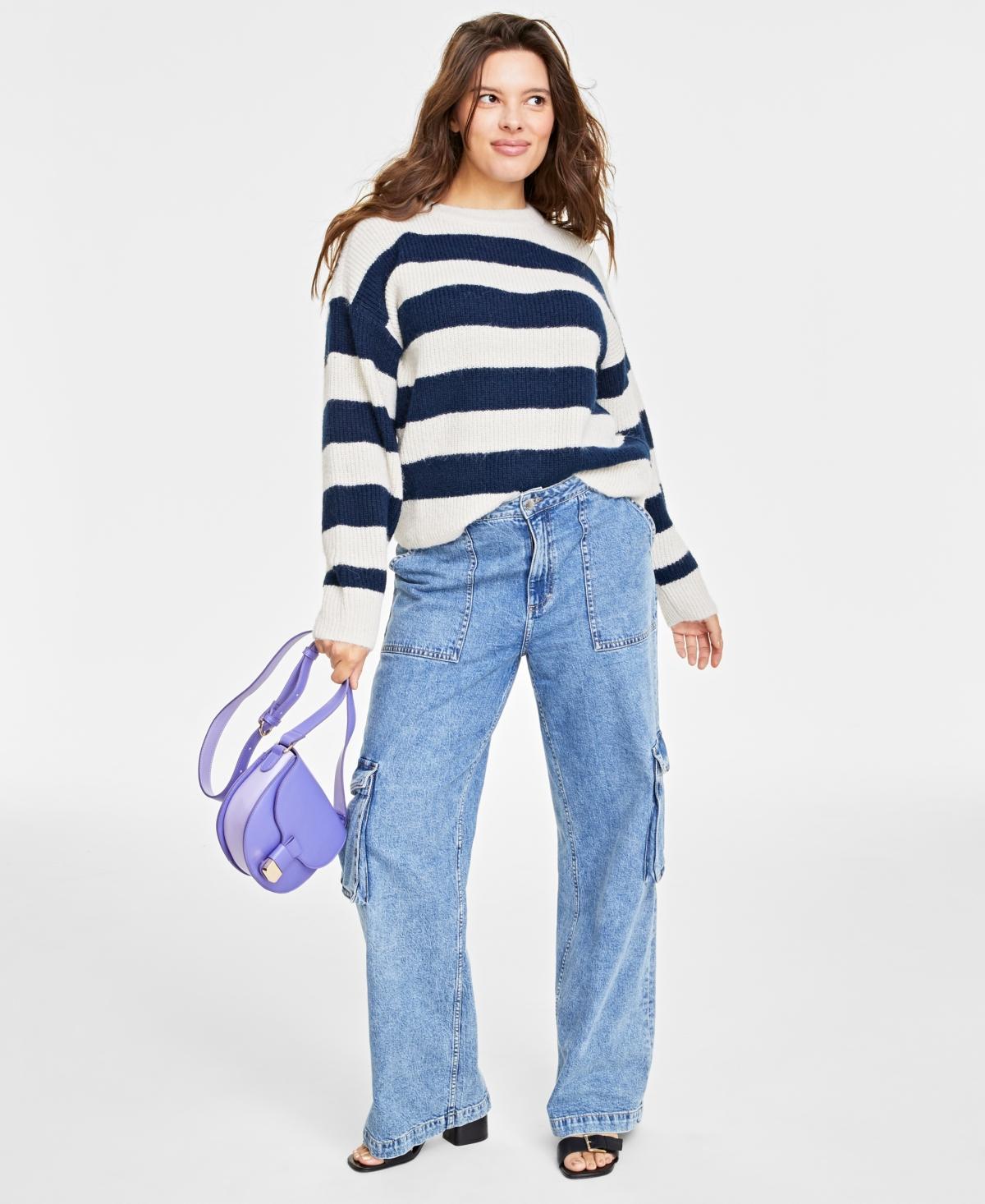 On 34th Womens Shaker Crewneck Long-Sleeve Sweater, Created for Macys product image