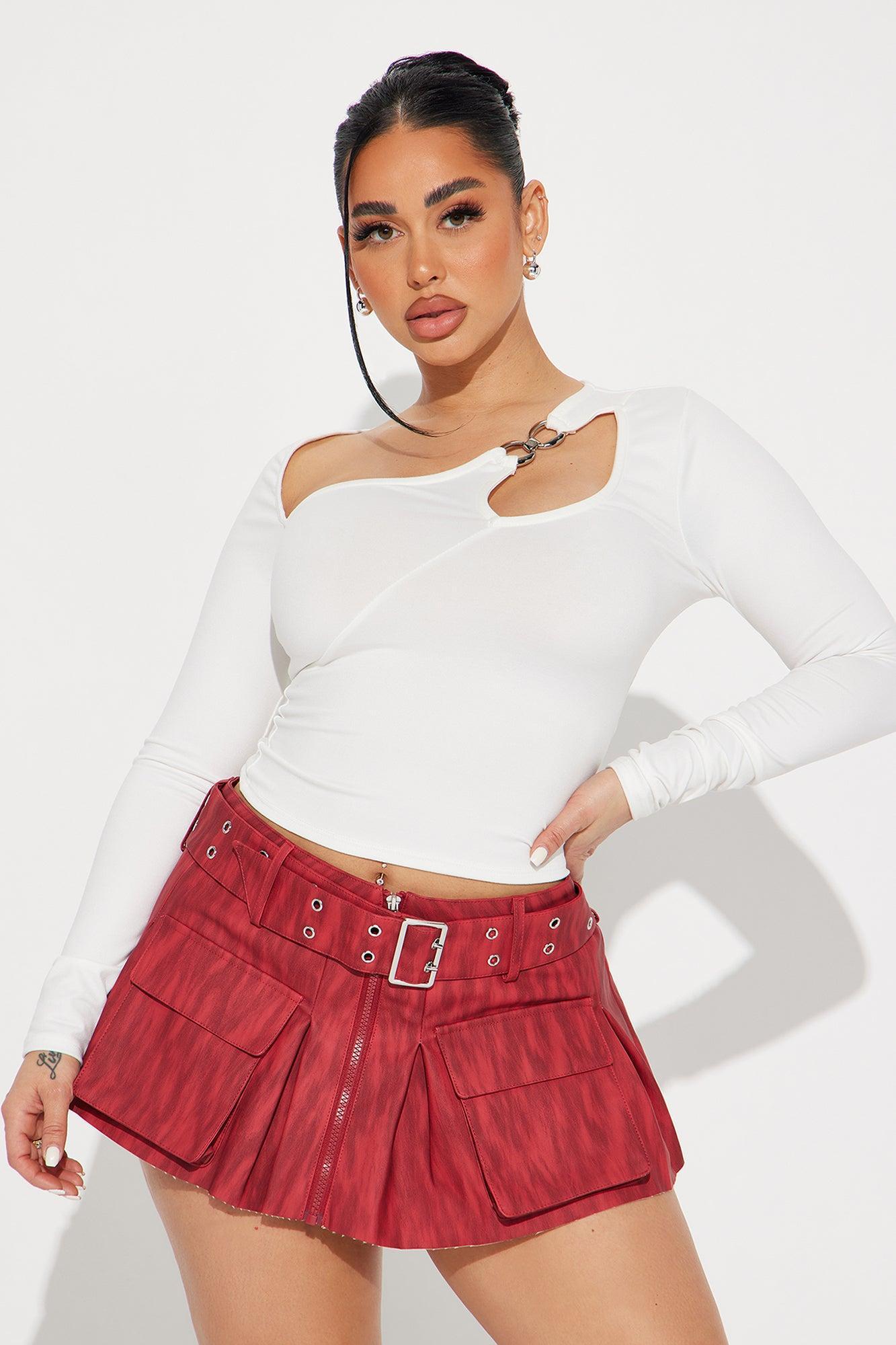 Leave The Drama Cut Out Top - White Product Image