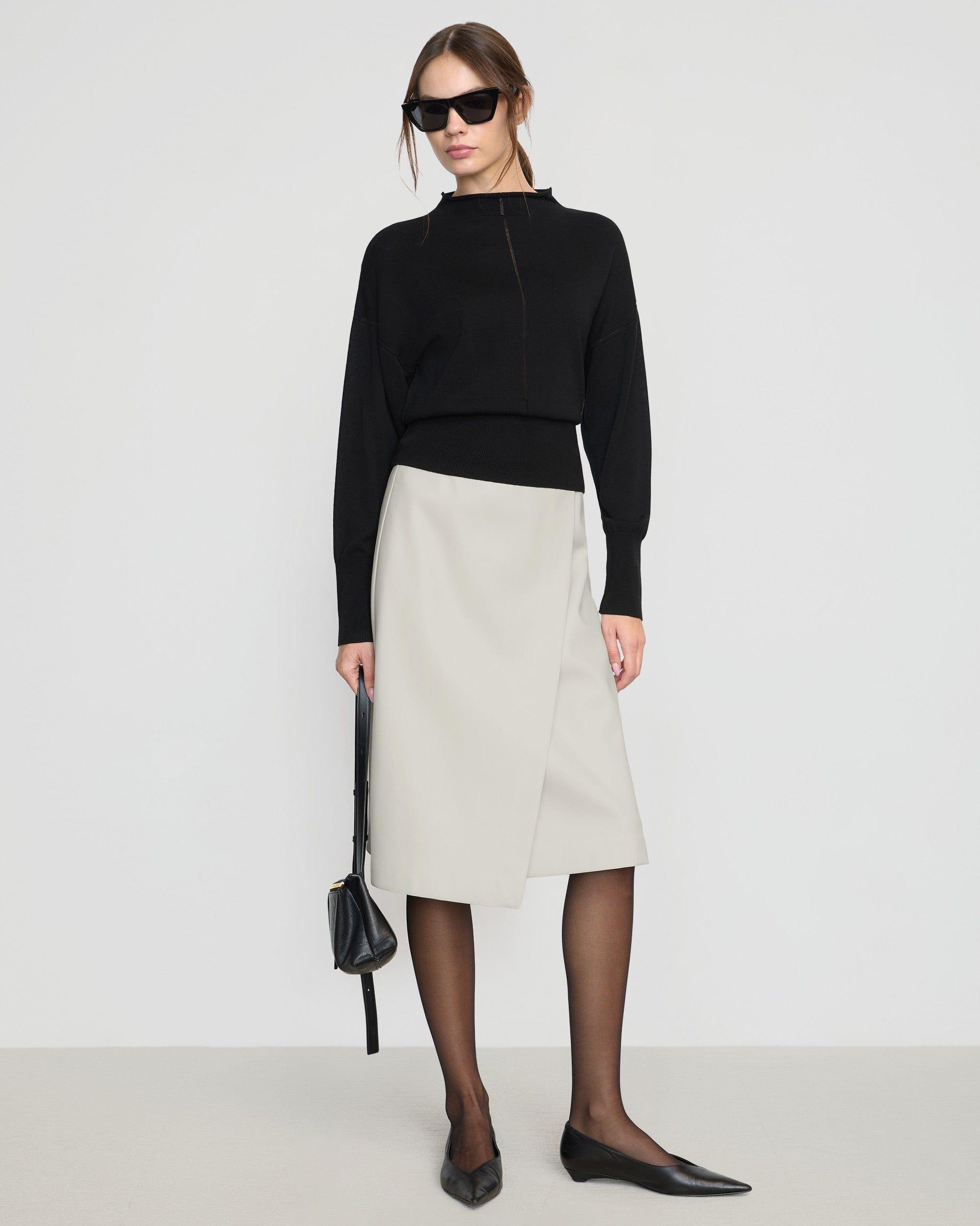 Alba Asymmetric Vegan Leather Skirt Product Image