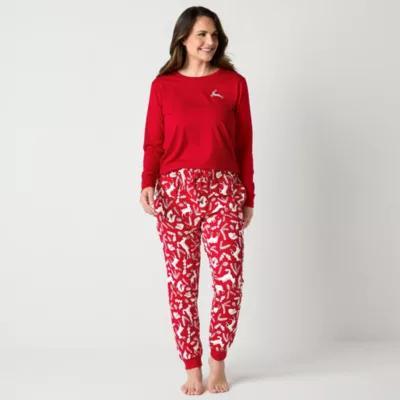 North Pole Trading Co. Womens Crew Neck Long Sleeve 2-pc. Matching Family Pant Pajama Set Product Image